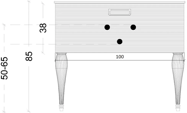 Тумба под раковину Armadi Art Vallessi Avangarde Linea 100 черный - хром 842-100-BCR - 3