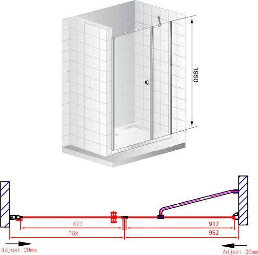 Душевая дверь Cezares ELENA 173 см  ELENA-W-B-11-100+80-C-Cr - 7