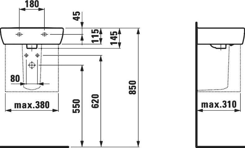 Подвесная раковина Laufen Pro  8.1195.1.000.104.1 - 8