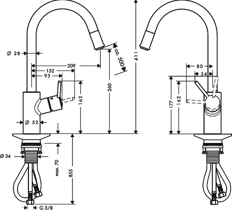 Смеситель Hansgrohe Talis S2 Variarc 14872000 для кухонной мойки - 2