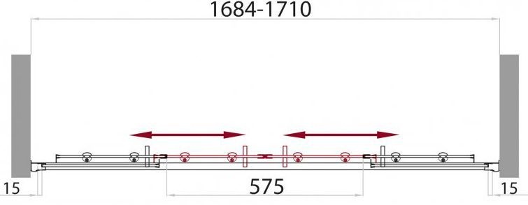 Душевая дверь в нишу BelBagno Uno BF 2 170 P Cr UNO-BF-2-170-P-Cr - 6