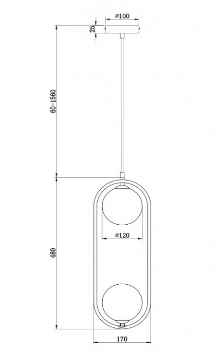 Подвесной светильник Maytoni Ring MOD013PL-02B - 2