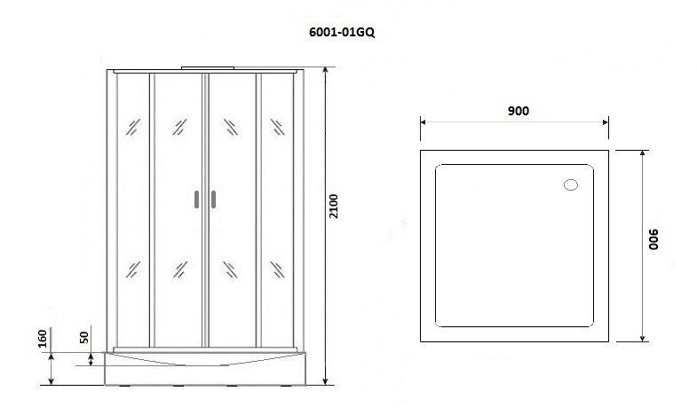 Душевая кабина Niagara Premium NG-6001-01GQ 90х90х210 60010114GQ - 2