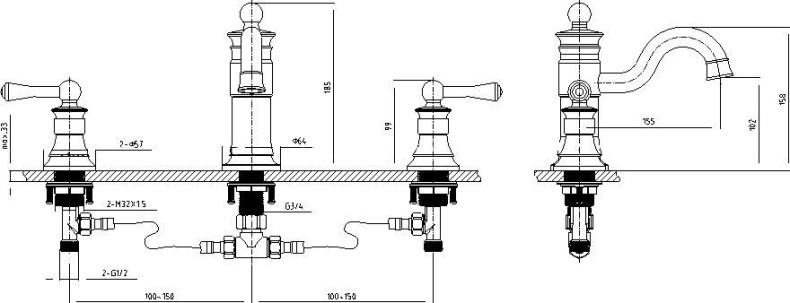 Смеситель для раковины Timo Adelia черный (6021/ 04F) 6021/04F - 1