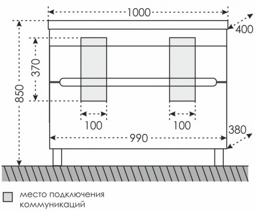 Тумба под двойную раковину Санта Лондон 100 белый 700174 - 5