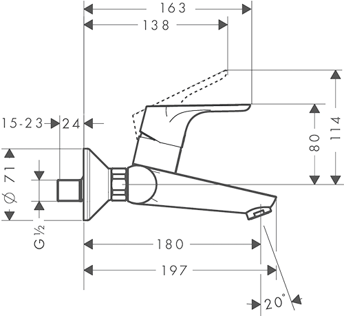 Смеситель для раковины Hansgrohe  хром  31923000 - 1