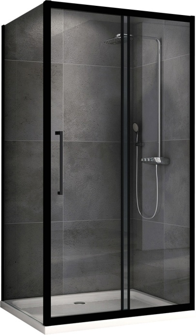Душевой уголок Abber Schwarzer Diamant 110x60 профиль черный стекло прозрачное AG30110BH-S60B - 0