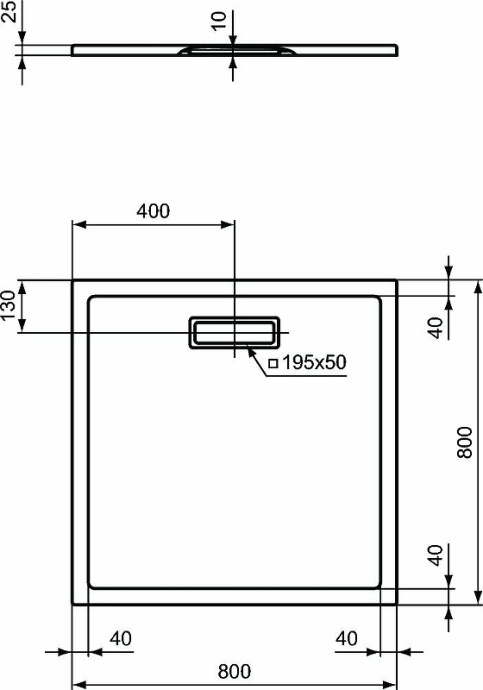 Поддон для душа Ideal Standard Ultraflat 80х80 черный T4466V3 - 2