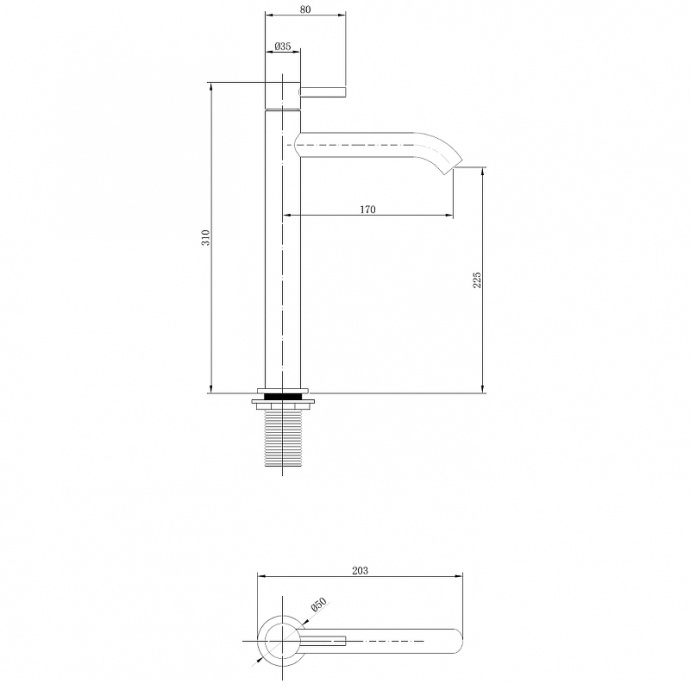 Смеситель для раковины Abber Wasser Kreis хром AF8111 - 2