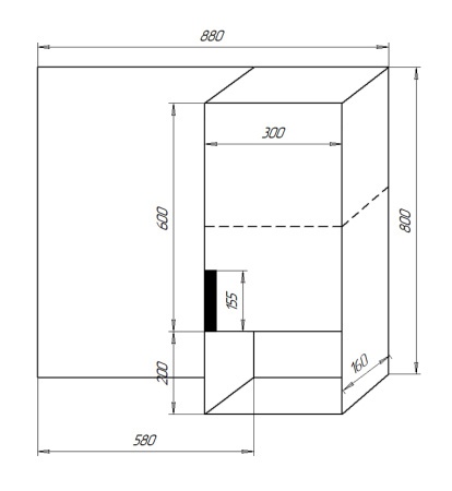 Зеркало-шкаф Azario Gris 88х80 дуб веллингтон  CS00080416 - 2