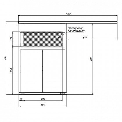 Тумба с раковиной Aquanet Токио 58 1 ящик, 2 двери 237745 - 16