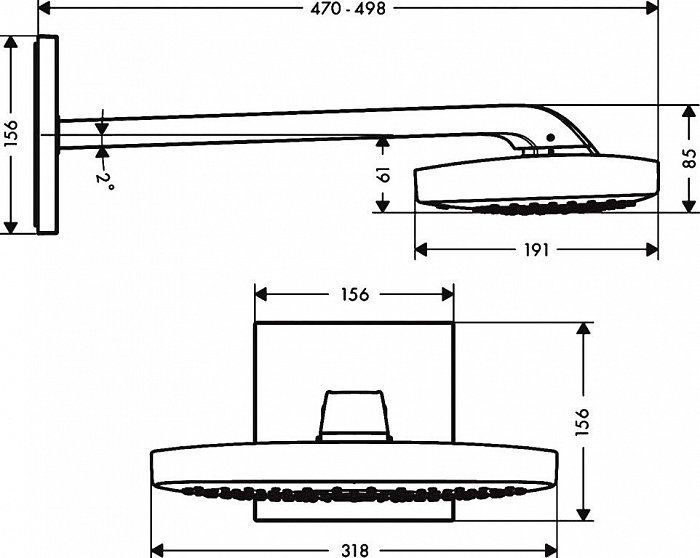 Верхний душ Hansgrohe Raindance Select E 300 3jet 26468000 - 4