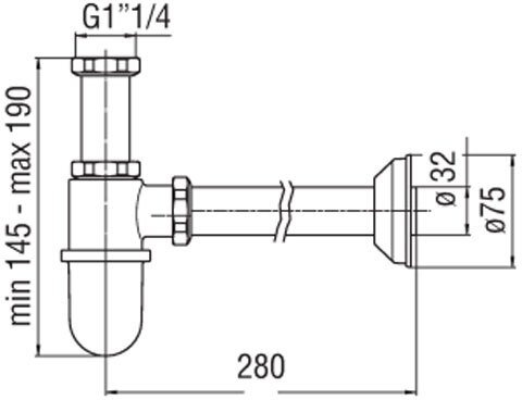 Сифон для раковины Nobili   AV00103/2CR - 1