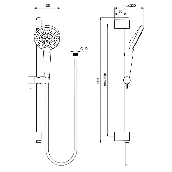 Душевой гарнитур Ideal Standard IdealRain  B1761AA - 1