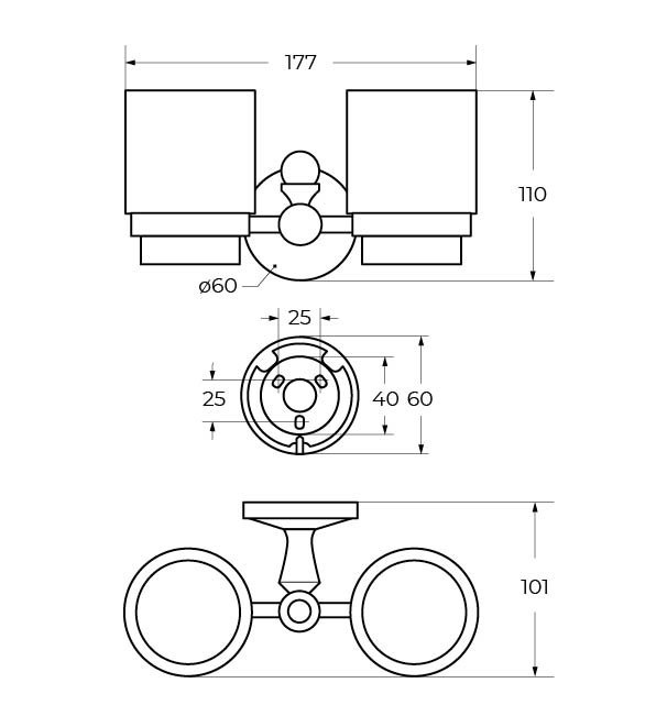 ANTIC CRYSTAL AM-E-2688SJ-Do Держатель стакана двойной подвесной, золото - 3