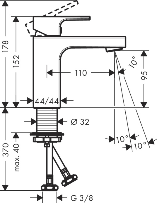 Смеситель Hansgrohe Vernis Shape 71569670 для раковины, черный - 3