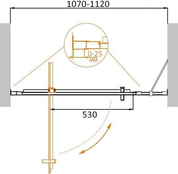 Душевая дверь в нишу Cezares Molveno BA 11 80+30 C Cr IV MOLVENO-BA-11-80+30-C-Cr-IV - 2