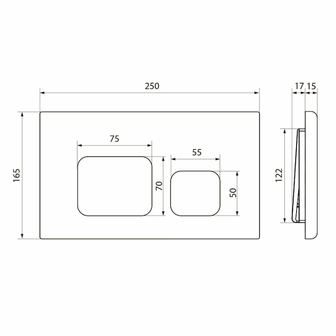 Кнопка смыва Point Афина золото глянцевое PN44041G - 2