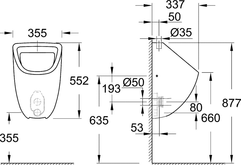 Писсуар Grohe Bau Ceramic 39439000 - 1