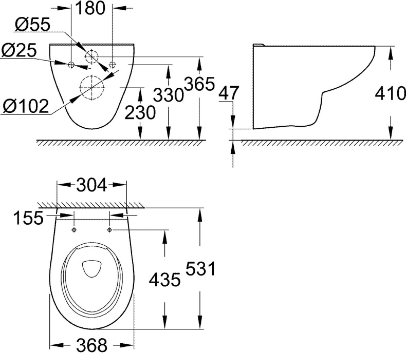 Чаша для унитаза подвесного Grohe Bau Ceramic 39427000 - 7