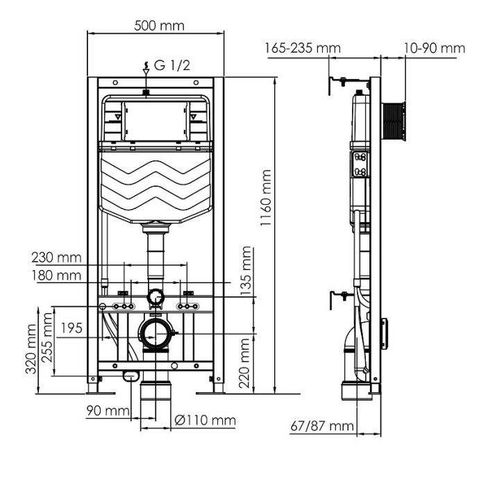 Система инсталляции для унитазов Wasserkraft Aller кнопка смыва золото матовый 10TLT.010.ME.MG01 - 4