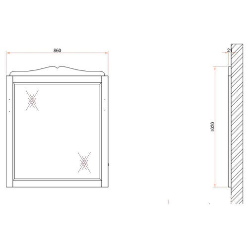 Зеркало BelBagno Novanta 86х102  BB01S/PBA - 2