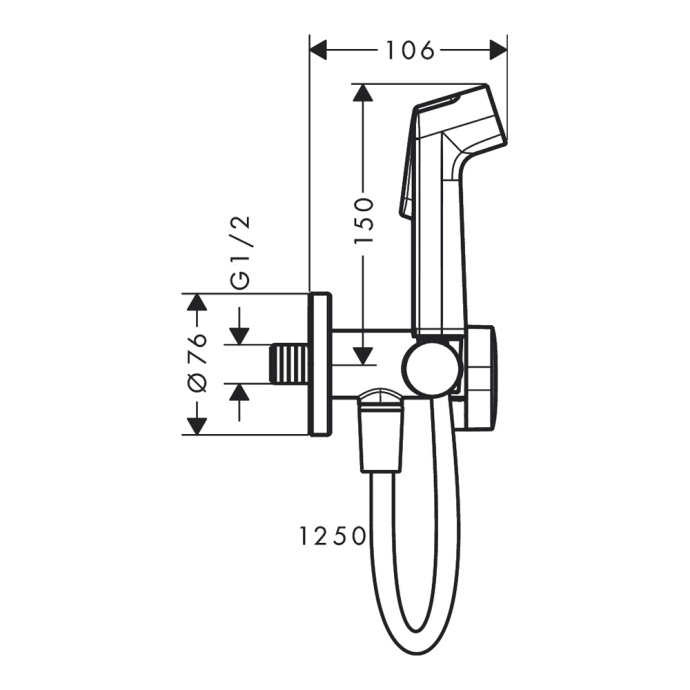 Гигиенический душ Hansgrohe Bidette S белый матовый 29230700 - 1