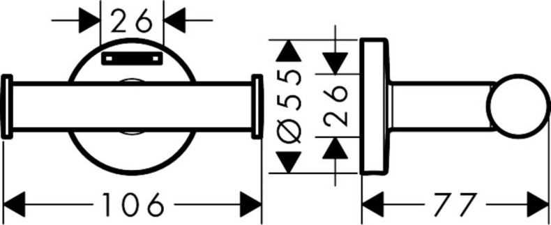 Крючок Hansgrohe Logis Universal 41725000 - 1