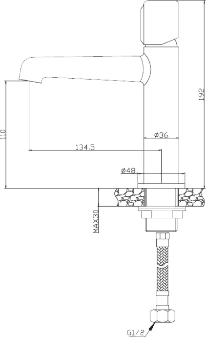 Смеситель для раковины BelBagno Uno золото  UNO-LVM-ORO - 3